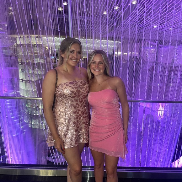 Meshki Pink Strapless Sequin Embellished Dress - Picture 5 of 5